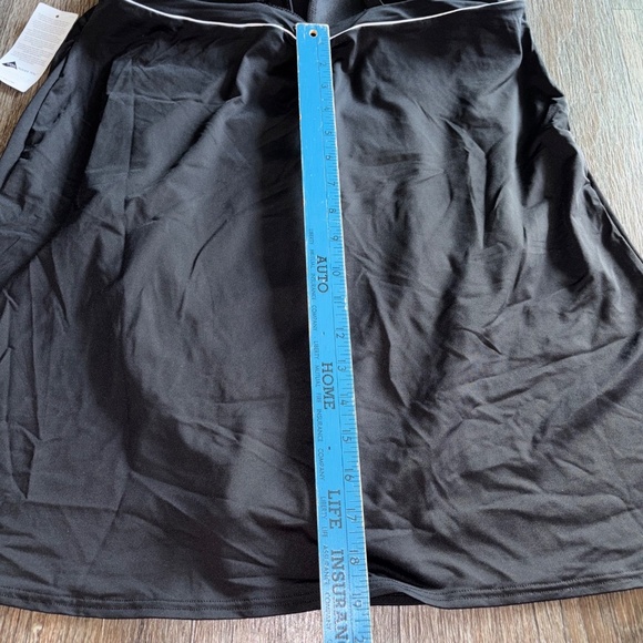 NWT Lands End Black with White Trim Swim Dress Sz 12 - Picture 9 of 11